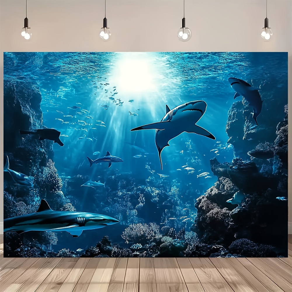 Ocean Aquarium - Majestic Deep Sea Shark Wall Tapestry