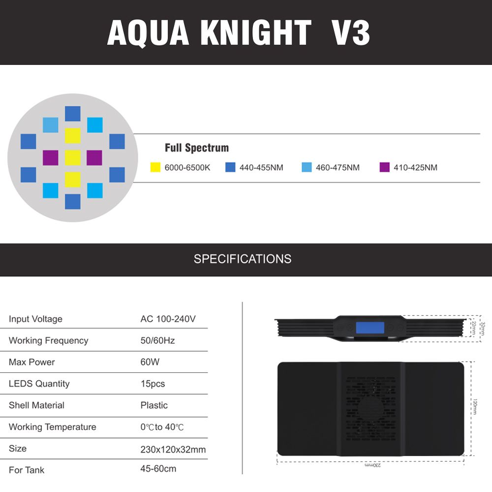 60W Aquarium Light Marine Reef - огляд і ціна Reef Lighting